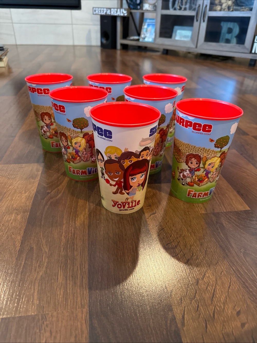 Lot Of 7 FarmVille YoVille 7-11 Collectible Slurpee Cups